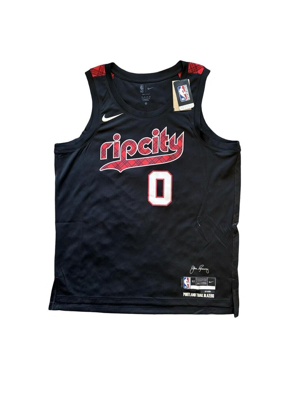 Nike Portland Trailblazers Damian Lillard City Edition Jersey Men's Size 52 XL